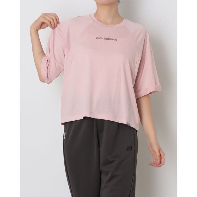 レディース 半袖機能Tシャツ NBロゴTシャツ_ WT62X2MM （ピンクチョーク）