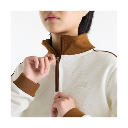 ニューバランス New Balance ニューバランス/レディス/スポーツレガシーピケクォータージップロングスリーブTシャツ （WHITE）｜詳細画像