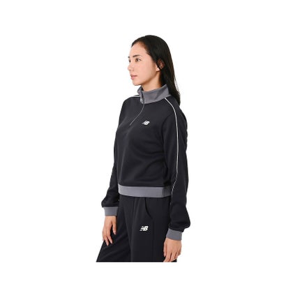 ニューバランス New Balance ニューバランス/レディス/スポーツレガシーピケクォータージップロングスリーブTシャツ （BLACK）｜詳細画像