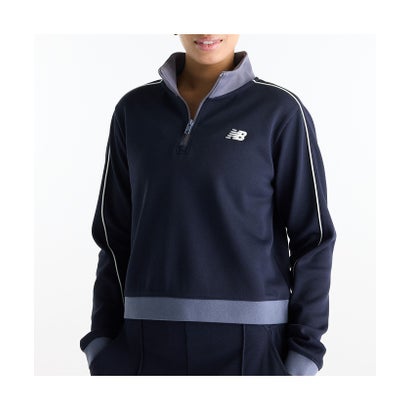 ニューバランス New Balance ニューバランス/レディス/スポーツレガシーピケクォータージップロングスリーブTシャツ （BLACK）｜詳細画像