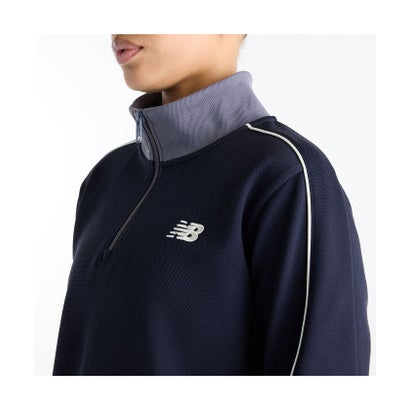 ニューバランス New Balance ニューバランス/レディス/スポーツレガシーピケクォータージップロングスリーブTシャツ （BLACK）｜詳細画像