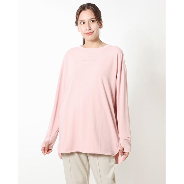 
                    レディース 半袖機能Tシャツ オーバーサイズロングスリーブTシャツ_ AWT25028 （ピンク）