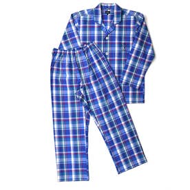 長袖テーラードパジャマ （ブルー）