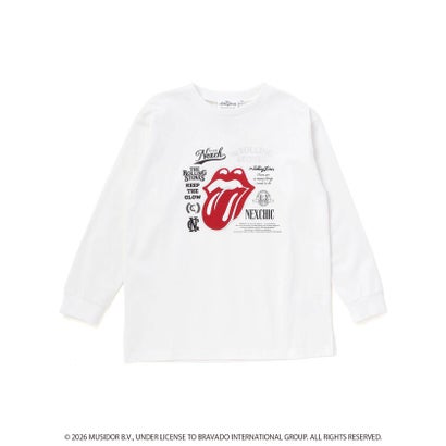 【ザ・ローリング・ストーンズxNEXCHIC】天竺フロッキープリントTシャツ(1 （レッド）｜詳細画像