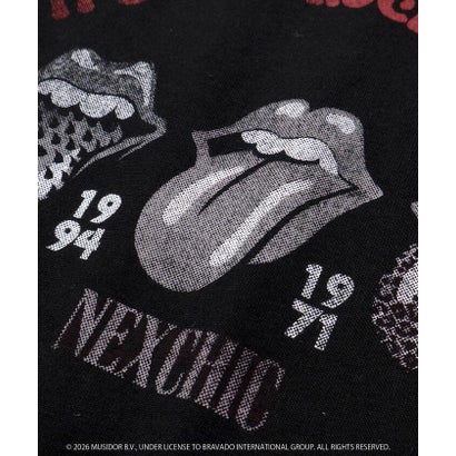 【ザ・ローリング・ストーンズxNEXCHIC】天竺フロッキープリントTシャツ(1 （ブラック）｜詳細画像
