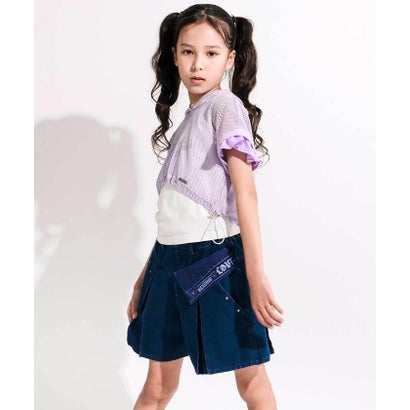 ネクシック nexchic メッシュ半袖フーディ＆タンクトップセット(110~150cm) （ホワイト）｜詳細画像