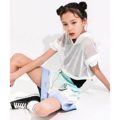 ネクシック nexchic メッシュ半袖フーディ＆タンクトップセット(110~150cm) （ホワイト）｜詳細画像