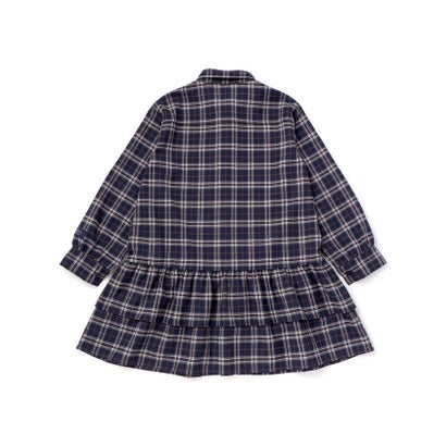 ネクシック nexchic 【お揃い】ネクタイ付きチェックワンピース＆ニットベストセット(110~150cm （ネイビー系）｜詳細画像