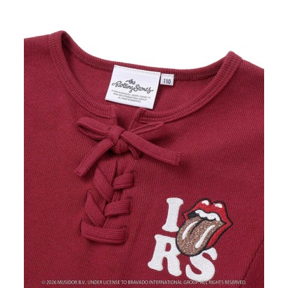 【ザ・ローリング・ストーンズxNEXCHIC】編み上げリブTシャツ(110~15 （レッド）｜詳細画像