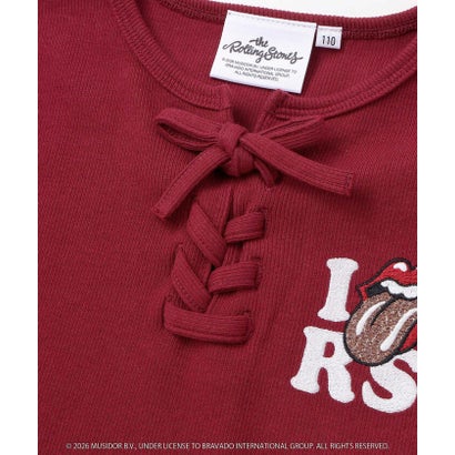 【ザ・ローリング・ストーンズxNEXCHIC】編み上げリブTシャツ(110~15 （レッド）｜詳細画像