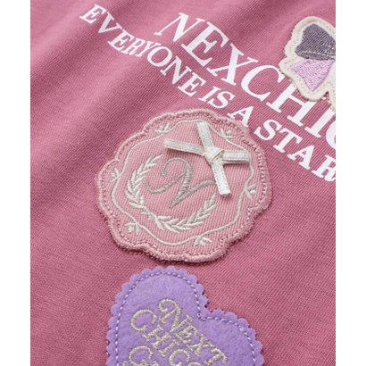 ロゴワッペン＆リボンディテールラグランロゴTシャツ(110~150cm) （パープル）｜詳細画像