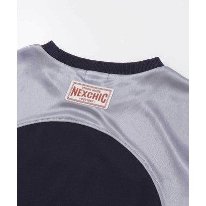 ネクシック nexchic サイド切り替えサテンラインジャージ上下セット(110~150cm) （ネイビー）｜詳細画像