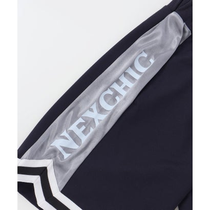 ネクシック nexchic サイド切り替えサテンラインジャージ上下セット(110~150cm) （ネイビー）｜詳細画像
