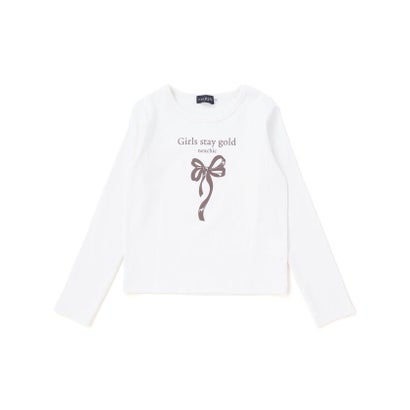チェックレースアップビスチェ＆ロゴプリントTシャツセット(110~150cm) （ベージュ系）｜詳細画像