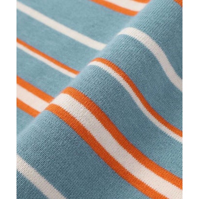 ネクシック nexchic ロゴパッチボーダーハーフジップポロシャツ(110~150cm) （ブルー系）｜詳細画像