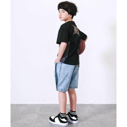 タフタ切り替えメッシュ半袖Tシャツ(110~150cm) （ホワイト）｜詳細画像