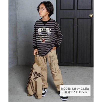 ボーダーワッペン付きTシャツ(110~150cm) （グリーン系）｜詳細画像