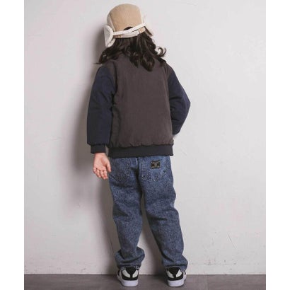 ネクシック nexchic ピーチ起毛タフタロゴパッチスタジャン(110~150cm) （ベージュ）｜詳細画像