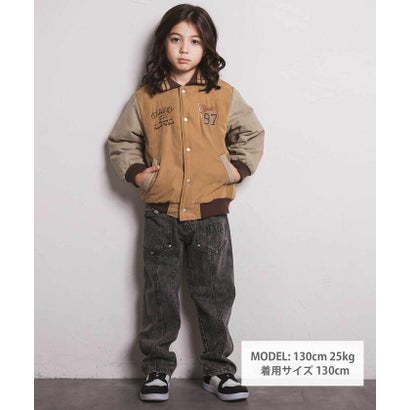 ネクシック nexchic ピーチ起毛タフタロゴパッチスタジャン(110~150cm) （ベージュ）｜詳細画像