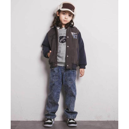 ネクシック nexchic ピーチ起毛タフタロゴパッチスタジャン(110~150cm) （グレー）｜詳細画像