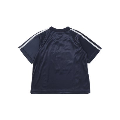 レースロゴパッチサテンユニフォーム半袖Tシャツ(110~150cm) （ネイビー）｜詳細画像