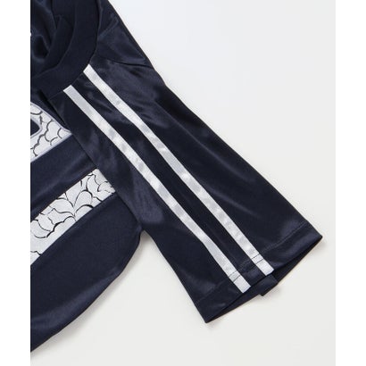 レースロゴパッチサテンユニフォーム半袖Tシャツ(110~150cm) （ネイビー）｜詳細画像
