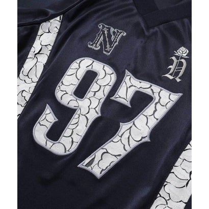 レースロゴパッチサテンユニフォーム半袖Tシャツ(110~150cm) （グレー）｜詳細画像