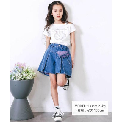 ベルトアクセント・ワンショルダー天竺Tシャツ(110~150cm) （パープル）｜詳細画像