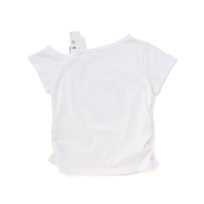 ベルトアクセント・ワンショルダー天竺Tシャツ(110~150cm) （パープル）｜詳細画像