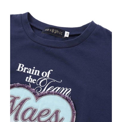 【接触冷感】袖レースハートパッチ天竺Tシャツ(110~150cm) （イエロー）｜詳細画像