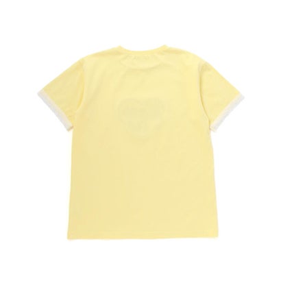 【接触冷感】袖レースハートパッチ天竺Tシャツ(110~150cm) （イエロー）｜詳細画像