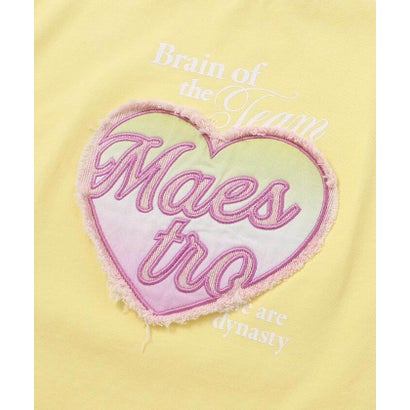 【接触冷感】袖レースハートパッチ天竺Tシャツ(110~150cm) （イエロー）｜詳細画像
