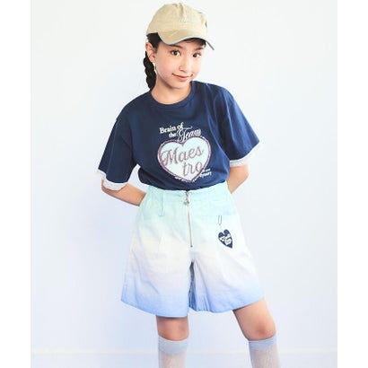 【接触冷感】袖レースハートパッチ天竺Tシャツ(110~150cm) （イエロー）｜詳細画像