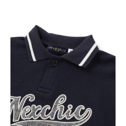 ネクシック nexchic ワッペン襟付き裏毛ポロシャツ(110~150cm) （ベージュ）｜詳細画像