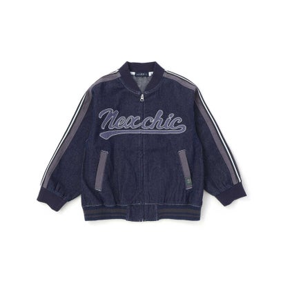 ネクシック nexchic ロゴ刺しゅうバックプリントジャケット(110~150cm) （ネイビー）｜詳細画像