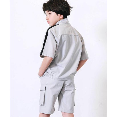 ネクシック nexchic 半袖ハーフジップ＆ハーフパンツ セットアップ(110~150cm) （グレー）｜詳細画像