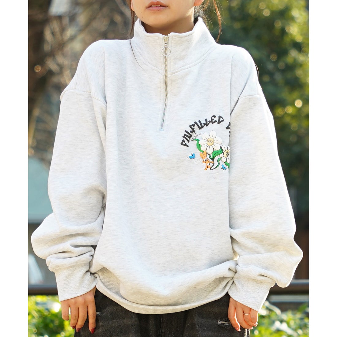 ワンフォークロージング 1111clothing ◇フラワーモチーフ ハーフ