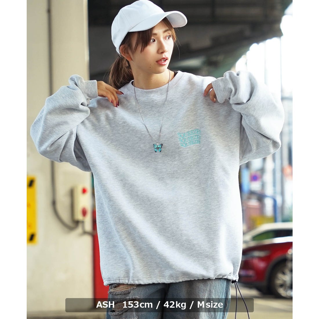 ワンフォークロージング 1111clothing ◇ドロスト ロゴ刺繍 ルーズ 