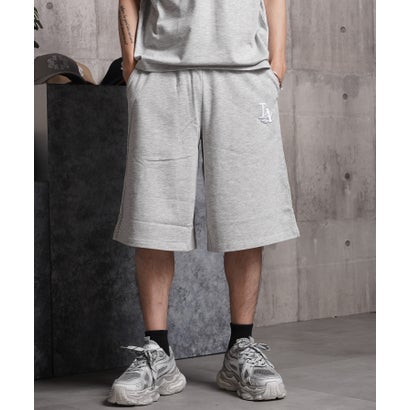ワンフォークロージング 1111clothing LA ロゴ刺繍 スウェットショートパンツ （GRAY）｜詳細画像