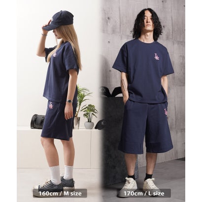 ワンフォークロージング 1111clothing LA ロゴ刺繍 スウェットショートパンツ （WHITE）｜詳細画像