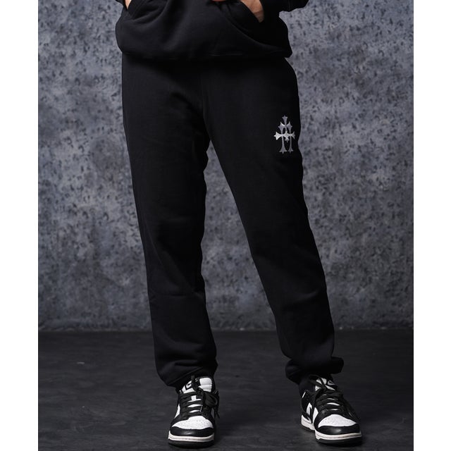 3連 クロス スウェットパンツ （BLACK）