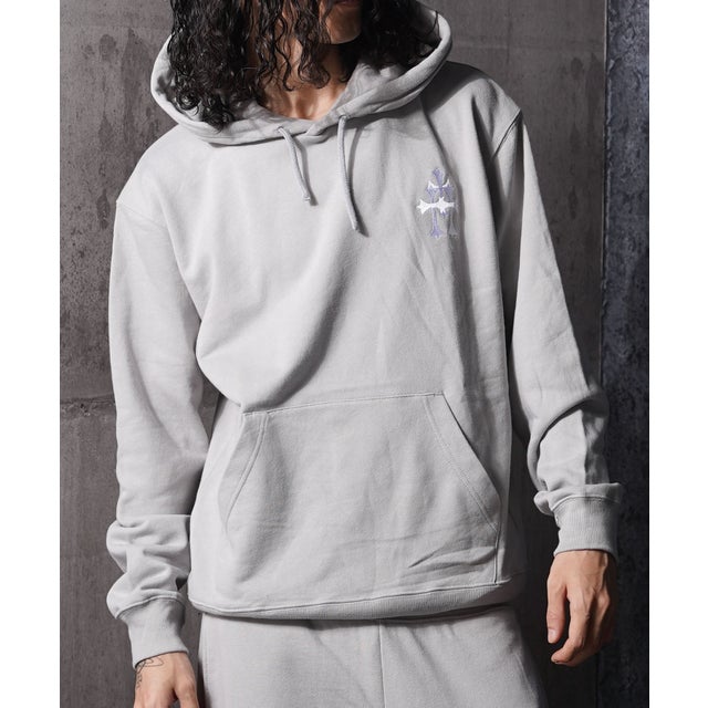 3連 クロス プルパーカー （GRAY）
