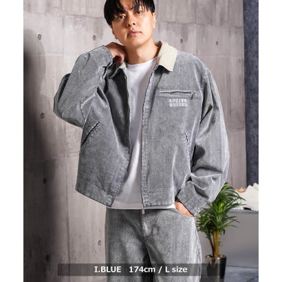 フロッキーデニム デトロイトジャケット / クロップド ワイドワークブルゾン（セットアップ対応） （D.NAVY）｜詳細画像