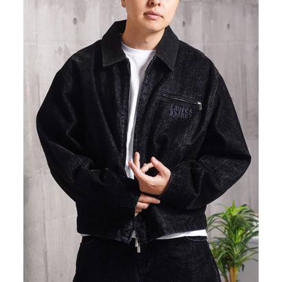 フロッキーデニム デトロイトジャケット / クロップド ワイドワークブルゾン（セットアップ対応） （D.NAVY）｜詳細画像