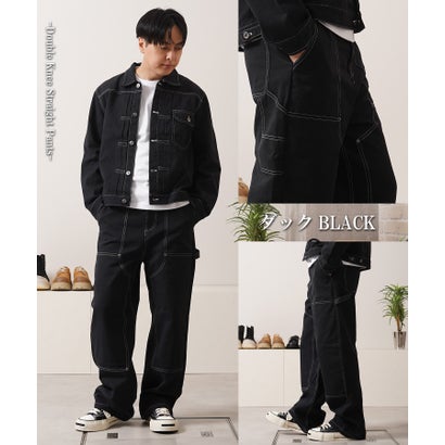 ダブルニー ストレートパンツ （ダックBLACK）｜詳細画像