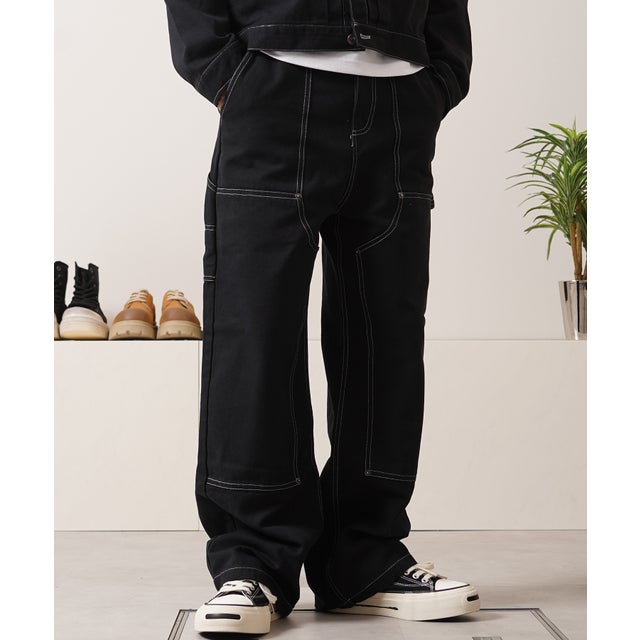 ダブルニー ストレートパンツ （ダックBLACK）