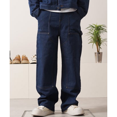 ダブルニー ストレートパンツ （デニムNAVY）｜詳細画像