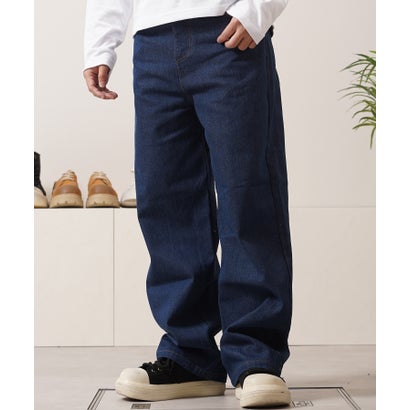 ステッチデザイン ストレートパンツ （デニムNAVY）｜詳細画像