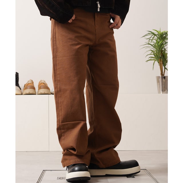 ステッチデザイン ストレートパンツ （ダックCAMEL）