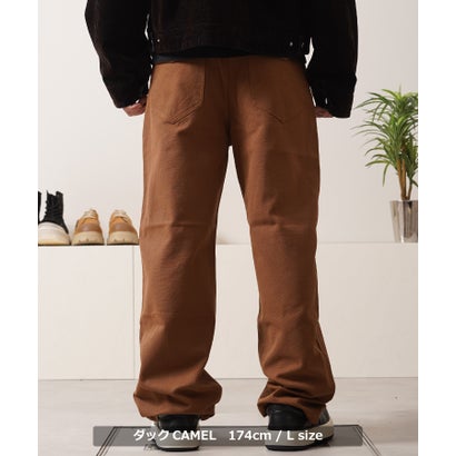 ステッチデザイン ストレートパンツ （ダックBLACK）｜詳細画像